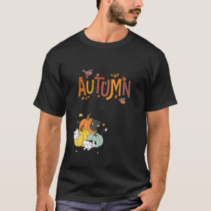 T-shirt Trio Cute Chats Citrouilles Bonjour Automne Automn