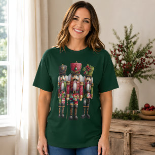 T-shirt Trio de casse-noisettes de Noël en patchwork fanta