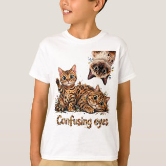 T-shirt Trio de félins mignons chats en fleurs chaton chat