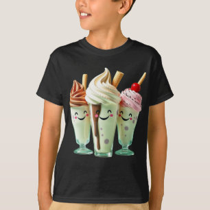 T-shirt Trio de glace Kawaii Mignons personnages de desser