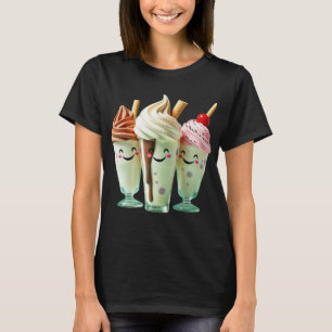 T-shirt Trio de glace Kawaii Personnages de desserts migno