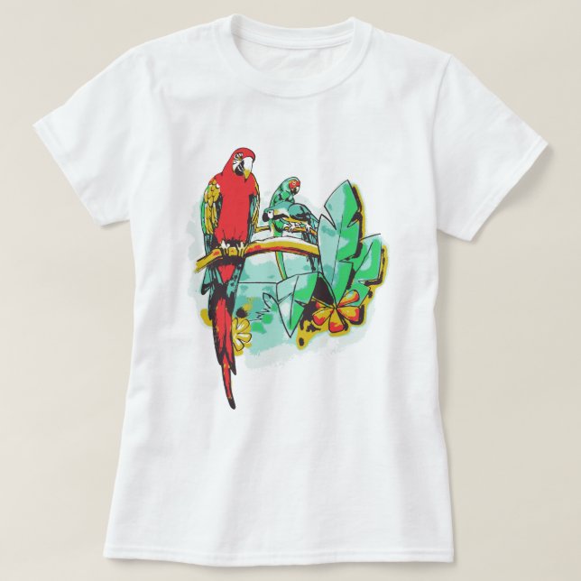 T-shirt Trio de perroquet (Design devant)