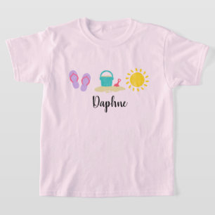 T-shirt Trio de plage fille à l'aquarelle