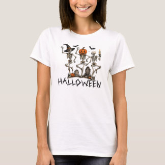 T-shirt Trio de squelettes dansants, fête d'Halloween
