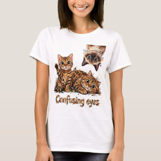 T-shirt Trio Félin de Chat en Fleur, Chat Mignon, Chat Drô