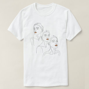 T-shirt Trio Féminin en Ligne Art
