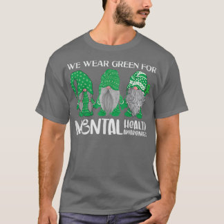 T-shirt Trio Gnome En Mai Nous Portons Vert Pour La Santé 