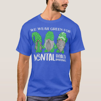 T-shirt Trio Gnome En Mai Nous Portons Vert Pour La Santé