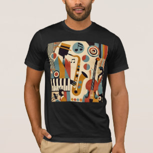 T-shirt Trio minimaliste moderne de l'ère du jazz du milie