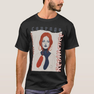 T-shirt Triomphe sur le cancer - Gras Portrait Abstrait Fe