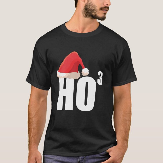 T-shirt Triple Ho Ho Third Power Math Nerd Funny Christmas (Devant)