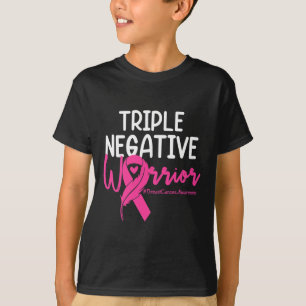 T-shirt Triple Négatif Warrior Rose Ribbon Breast Cancer