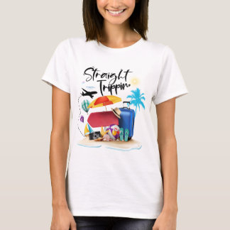 T-shirt Trippin droit personnalisé Vacances personnalisées