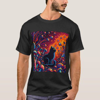 T-shirt Trippy Chat Abstrait Psychédélique Art