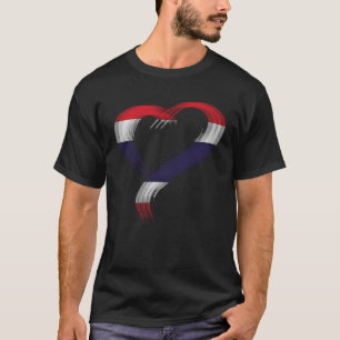 T-shirt Trippy coeur I love Thaïlande drapeau thaïlandais