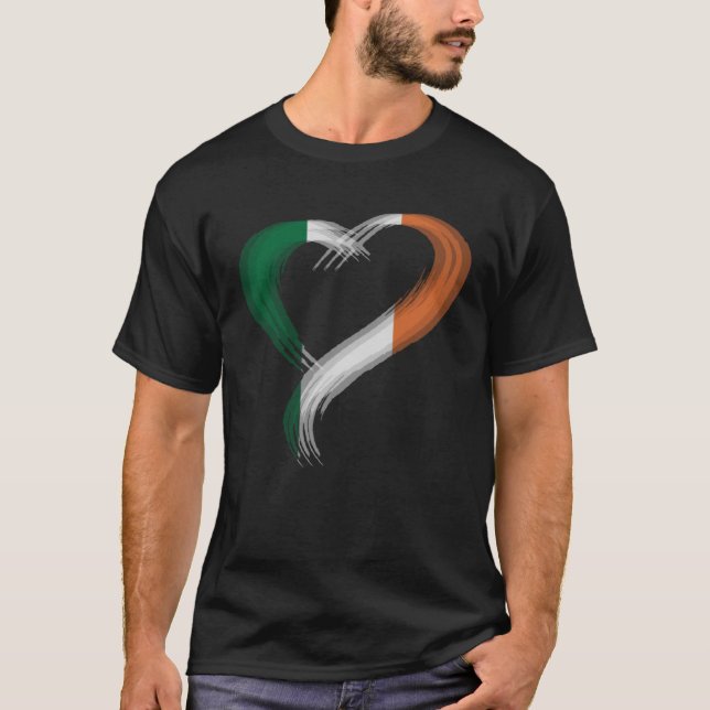 T-shirt Trippy coeur J'aime Irlande drapeau Edm raves tech (Devant)