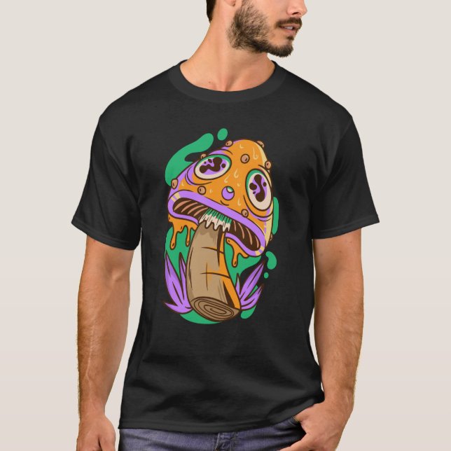 T-shirt trippy mushroom fungi (Devant)