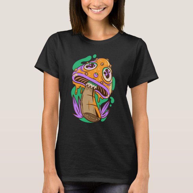 T-shirt trippy mushroom fungi (Devant)