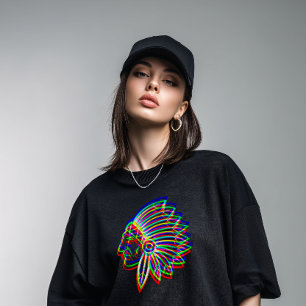 T-shirt Trippy Native American Chief