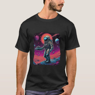 T-shirt Trippy psychédélique Black Light Astronaut Space A