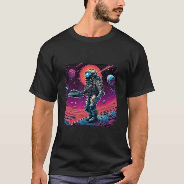 T-shirt Trippy psychédélique Black Light Astronaut Space A (Devant)