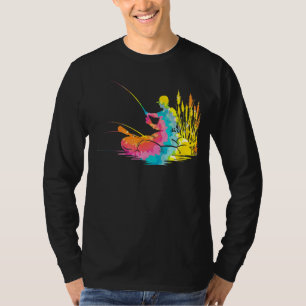 T-shirt Trippy Rainbow Hippie Tie Dye Fishing