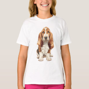 T-shirt Triste chiot Basset Hound aux oreilles tombantes p