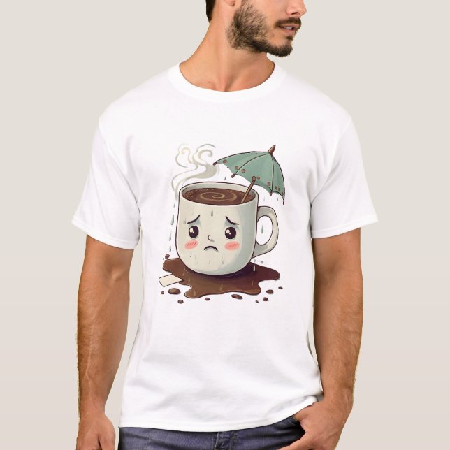 T-shirt Triste Coupe du Café avec parapluie Art. (Devant)