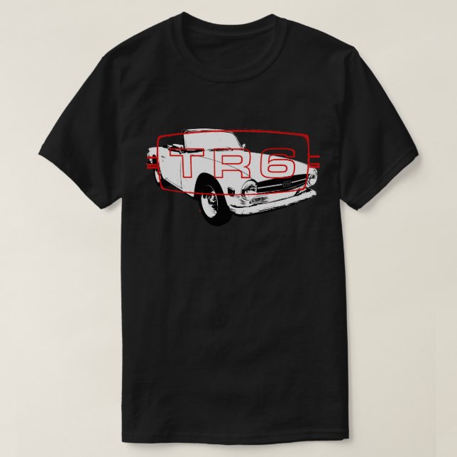 T-shirt Triumph TR6 1970s classique monobloc de sport blan (Design devant)