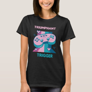 T-shirt Triumphant Trigger Retro Funny Gamer Designs Prese