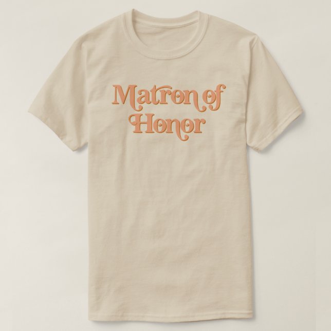 T-shirt TRIXIE Rétro 70's Thème Orange Matron d'honneur (Design devant)