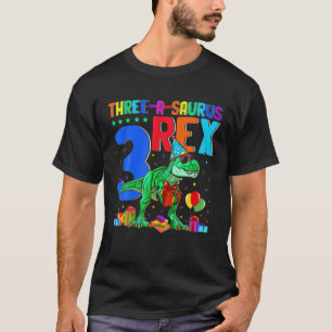 T-shirt Trois A Saurus Rex 3E Anniversaire 3 Anniversaire