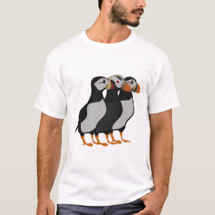 T-shirt Trois adorables Puffin debout ensemble Carton
