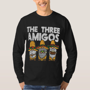 T-shirt Trois Amigos Mexicains Gnomes Cute Cinco De Mayo F