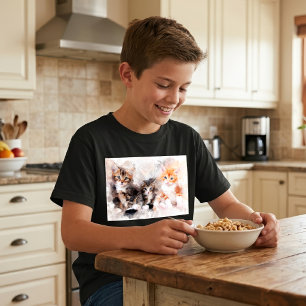 T-shirt Trois belles chatons mignonnes aquarelle