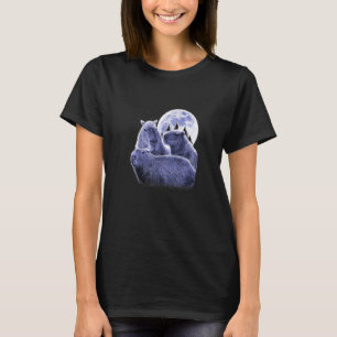 T-shirt Trois Capybaras de Lune   Parodie d'Animaux Mignon