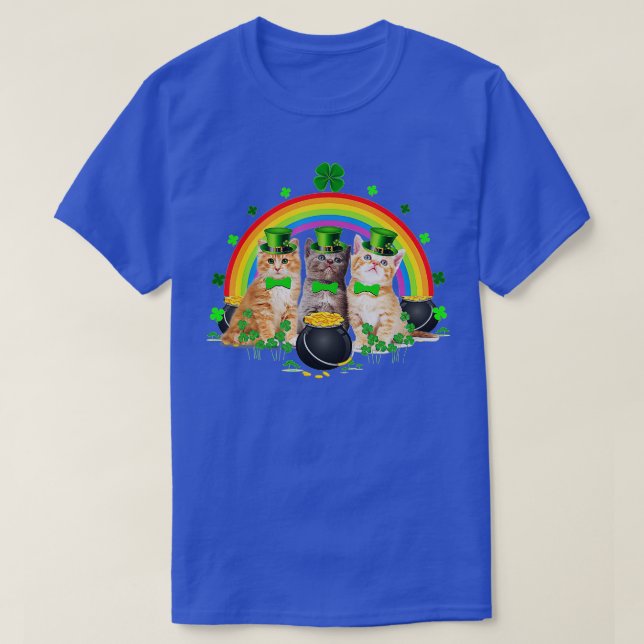 T-shirt Trois Chat Jour de la Saint Patrick Kitty Kitten L (Design devant)