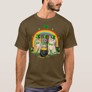 T-shirt Trois Chat Jour de la Saint Patrick Kitty Kitten L