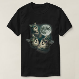 T-shirt Trois Chat Lune Mème Galaxie Kitten Art