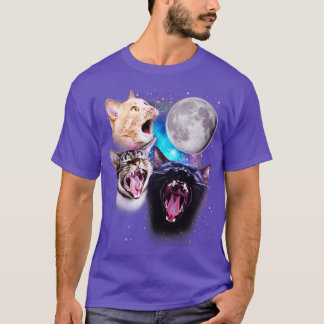 T-shirt Trois chats hurlent à la lune