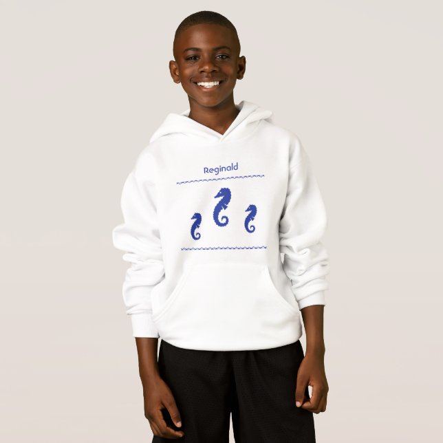 T-shirt - Trois Chevaux de mer avec nom (Devant entier)