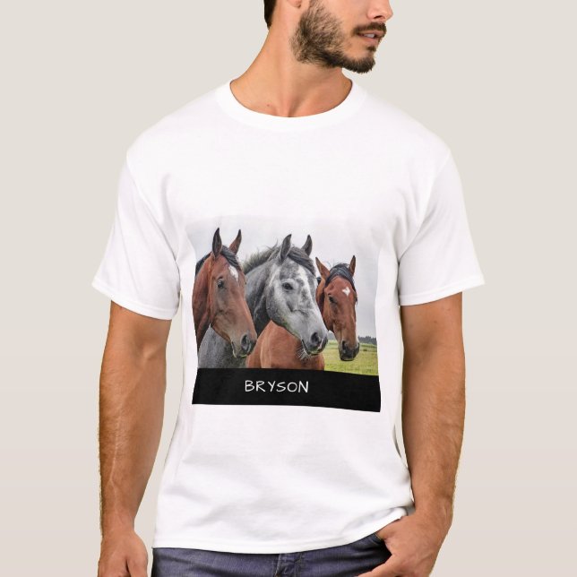 T-shirt Trois chevaux personnalisés (Devant)