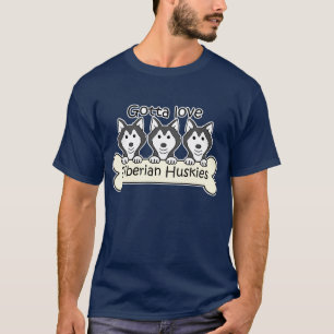 T-shirt Trois chiens de traîneau sibériens