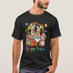 T-shirt Trois Chiens Retriever Golden Bunny Dans Les Œufs 