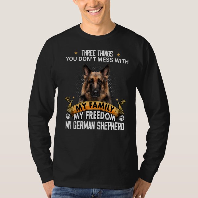 T-shirt Trois choses à ne pas déranger avec berger alleman (Devant)