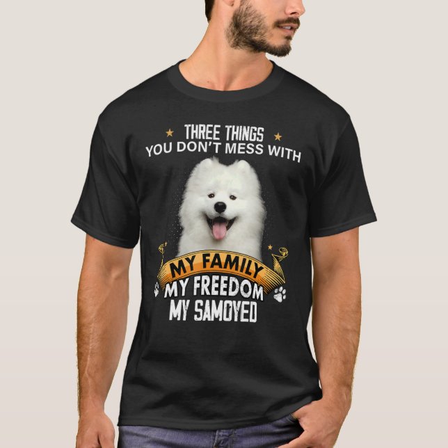 T-shirt Trois choses que vous ne manquez pas avec Samoyed  (Devant)