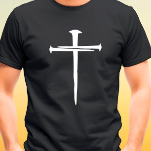 T-shirt Trois Clous Rugged Croix Blanche Chrétienne