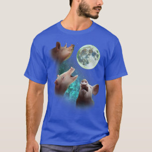 T-shirt Trois Cochons De Ferme À La Lune 3 Loups Loups Drô