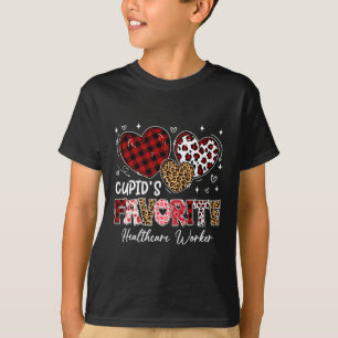 T-shirt Trois Coeurs Cupid''s Favorite Healthcare Worker V
