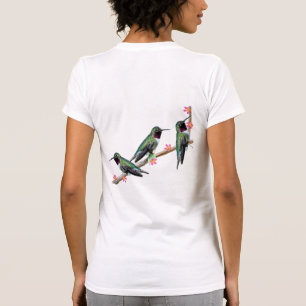 T-shirt Trois colibris perchés sur une branche Floss Silt